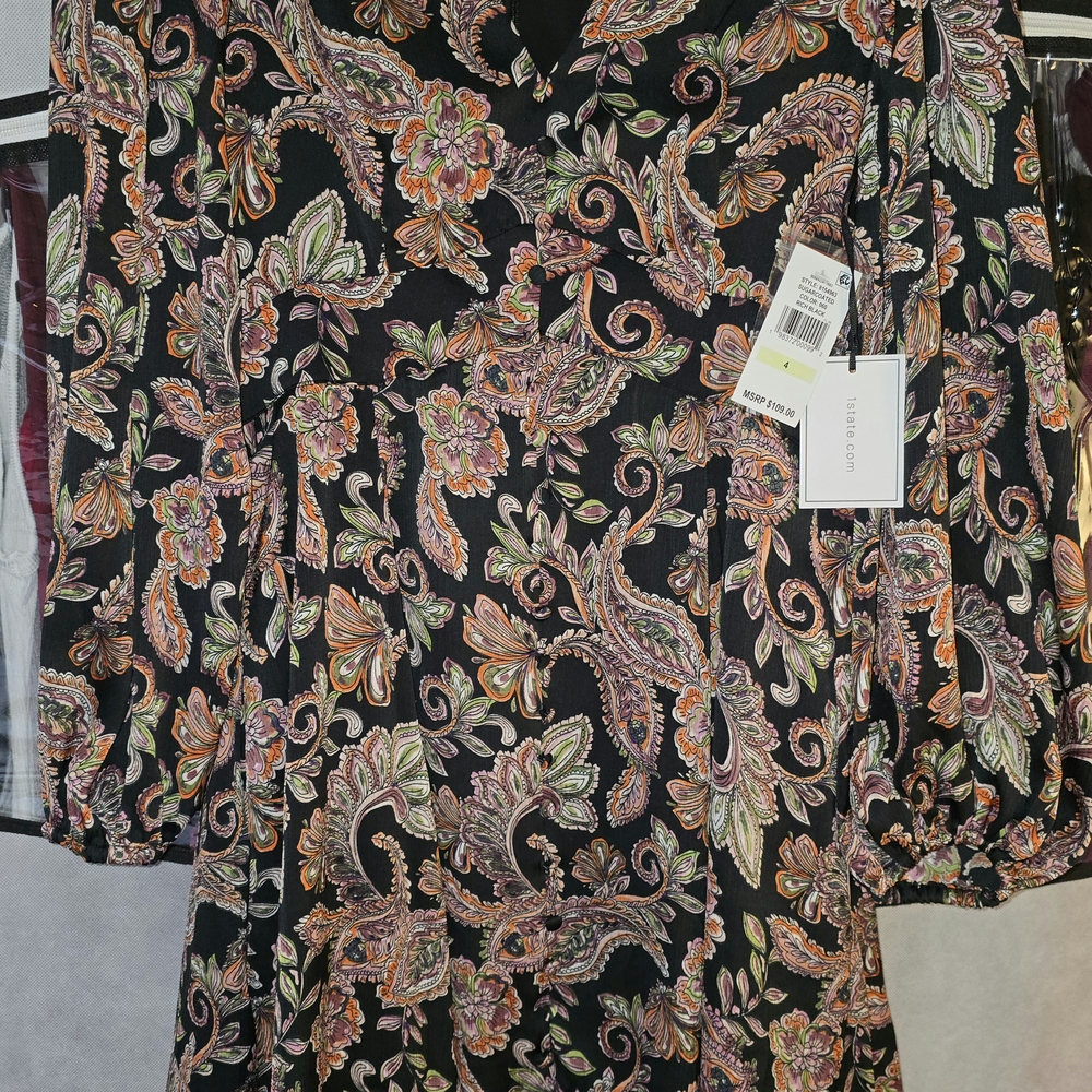 1. State Pink Floral Long Sleeve Sundress